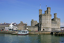 view of Caernarfon Castle, North Wales.