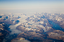 Aerial picture of a frozen Greenland Landscape