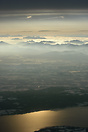 Aerial picture looking southeast towards the alps