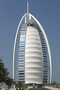 The Burj Al Arab hotel on the coast of Dubai