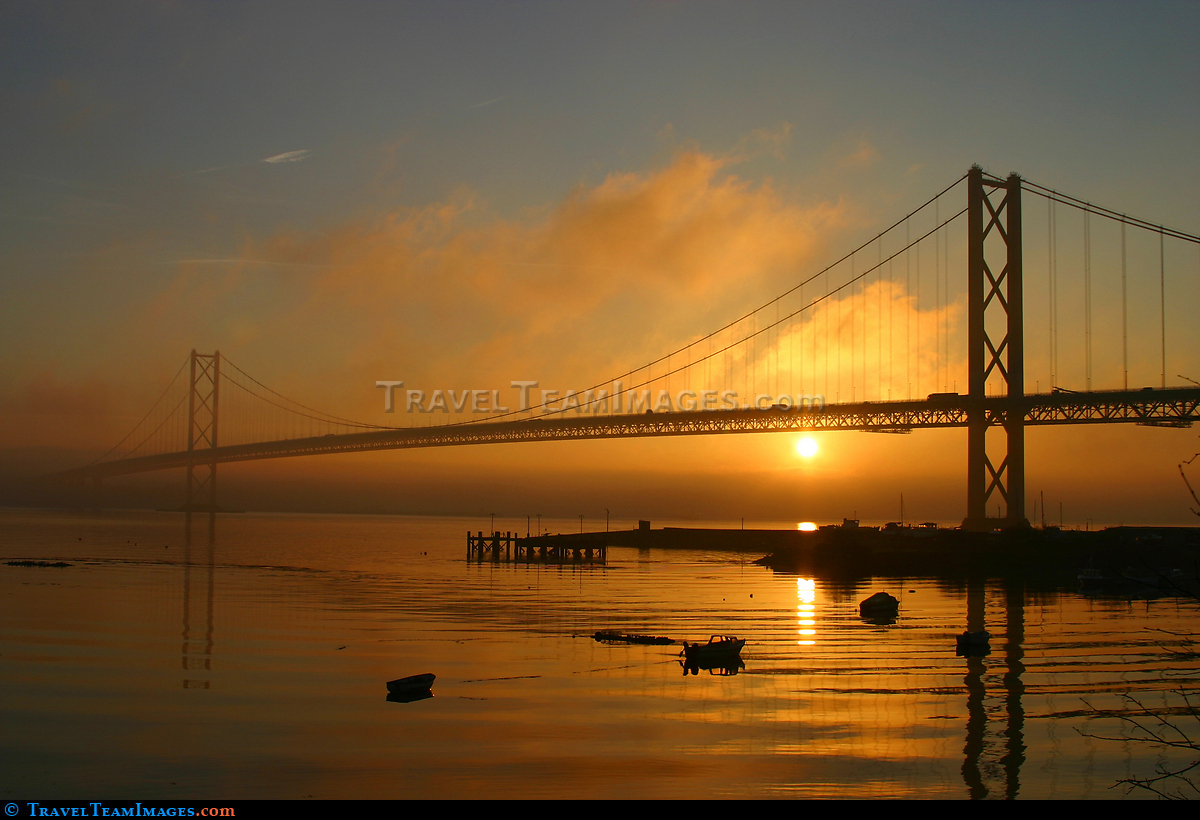 Forth Road Bridge At Sunset