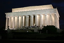 The Lincoln Memorial, night view.  Dedicated to the 16th President of ...