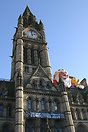 The town hall in Albert Square, Manchester at Christmas