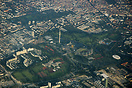 Aerial view of the Olympic park in munich city. part of BMWs manufactu...