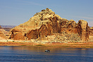 A view of Navajo Mountain which dominates Wahweap Bay.