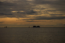 View of the Pacific Ocean at sunset from Playa Conchal, Costa Rica.