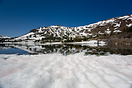 Snow and Ice on Ellery lake even during summer, Yosemite is visited by...