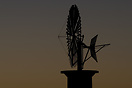 Water extraction windmill at dawn in the island of Mallorca.