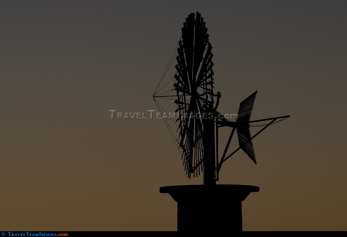 Windmill at dawn.