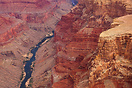 Aerial view of the Grand Canyon and the Colorado River.