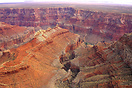 An aerial shot showing a side canyon of the main Colorado River flow.