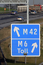 The M42 and M6 Toll Motorway interchange