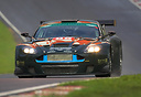An Aston Martin DBR9 GT car in testing at Brands Hatch.