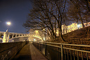 Walkway next to the Isar, a canal to the right.