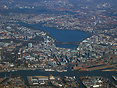 the City center of Hamburg as seen from above