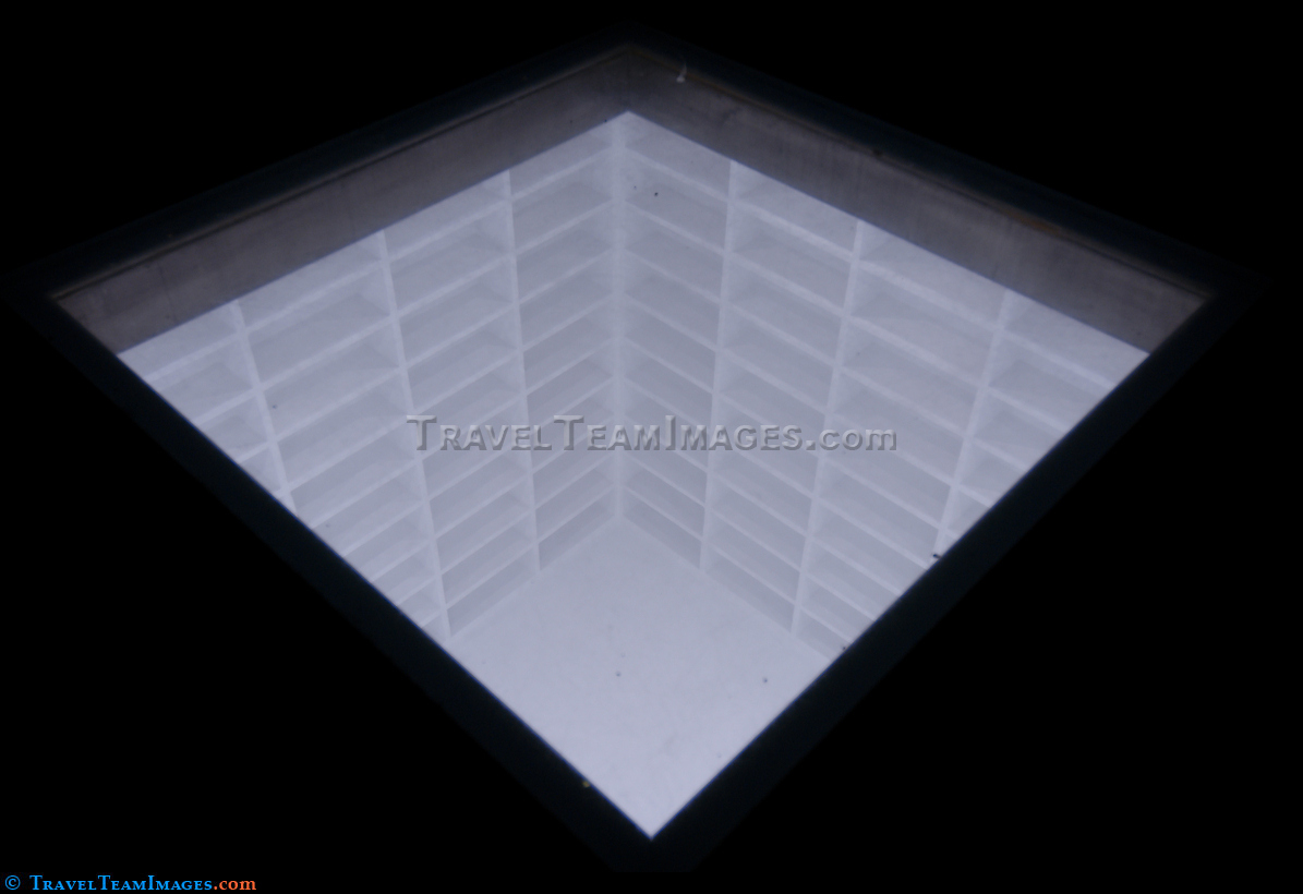 Empty book shelves