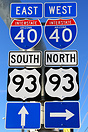 Signpost for Interstate 40, Kingman, Arizona