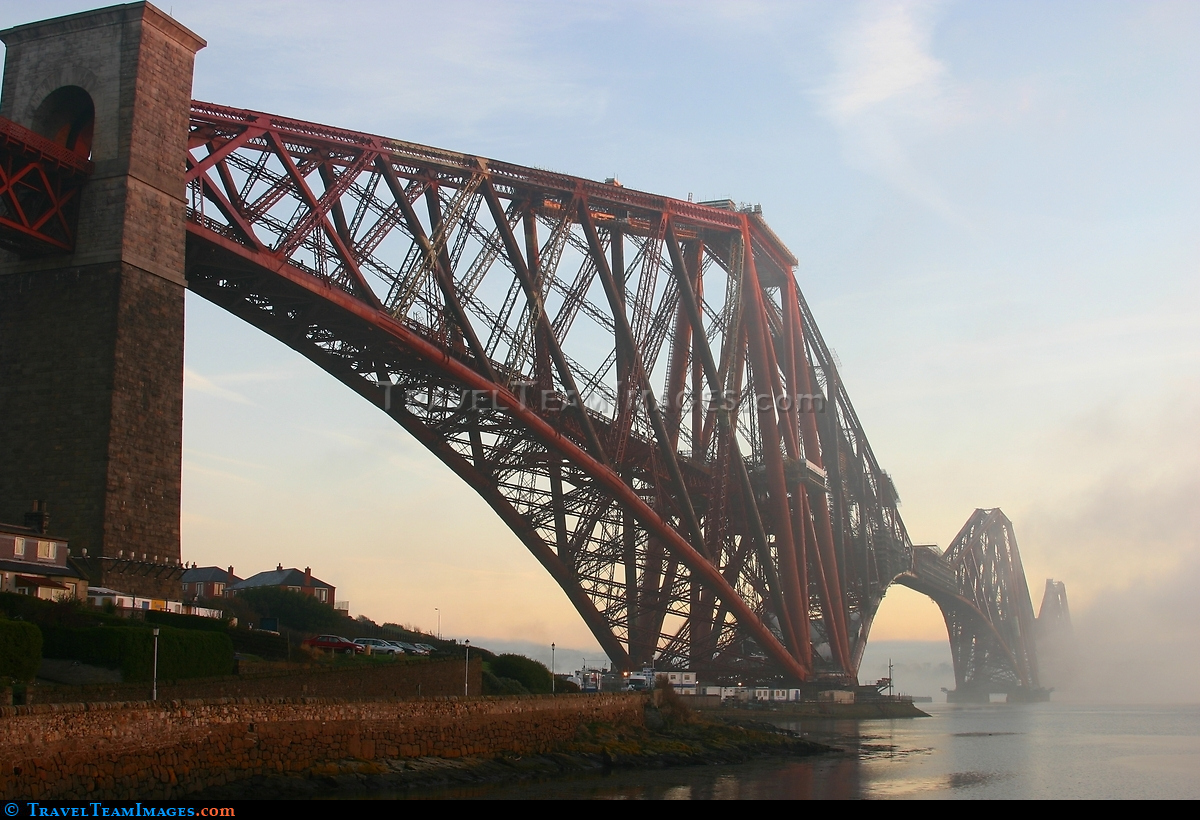 Forth Rail Bridge In Fog
