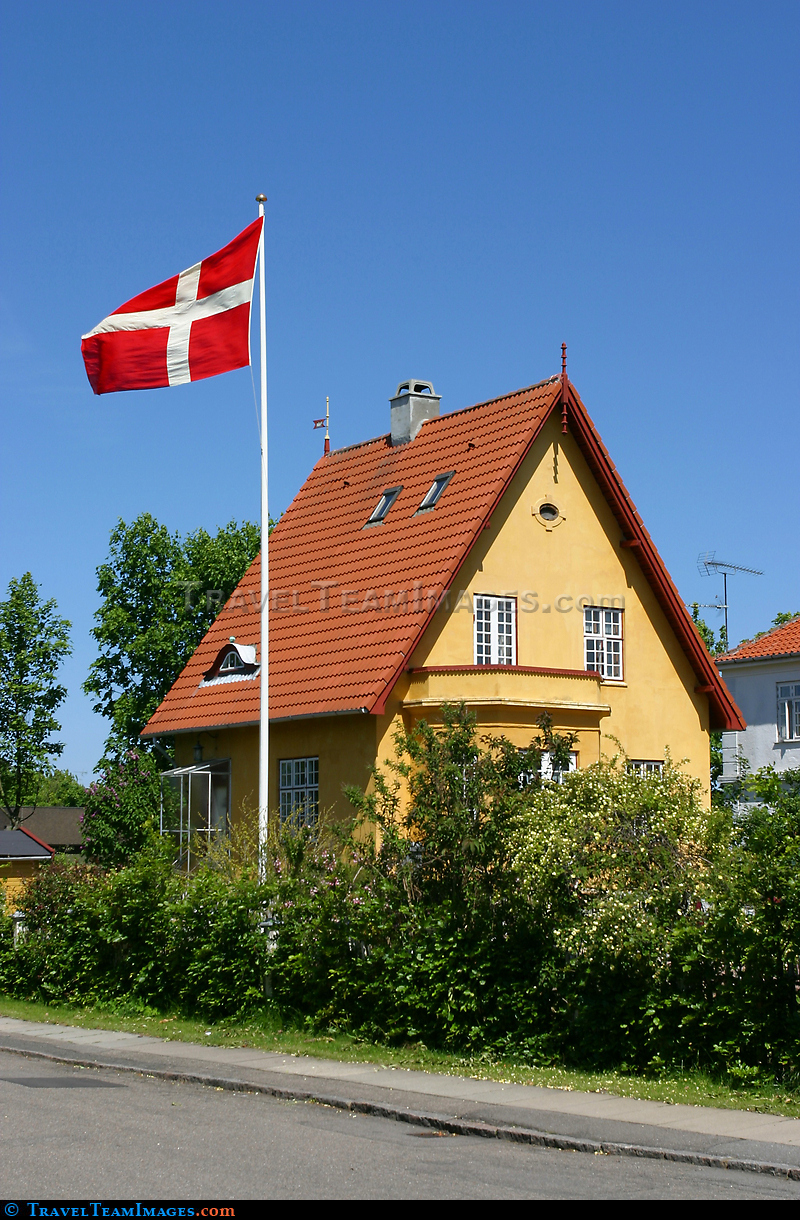 Danish House With Flag