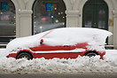 Car suffering the consequences of a blizzard