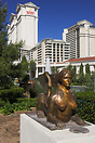 A Bronze Statue in the gardens of Caesars Palace