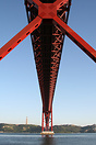 The Ponte 25 de Abril spans the River Tagus in Lisbon - the longest su...