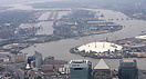 Aerial picture of the London Docklands area showing Canary Wharf, The ...