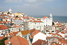 A view over the Alfama district towards the River Tagus in Lisbon
