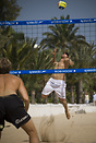 Playing volleyball on the beach at Playa Jandia, Canary Islands