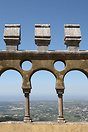 A view from the ramparts of the Palacio Da Pena in Sintra looking towa...