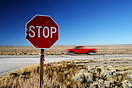 Driving the wide-open spaces of Wyoming.