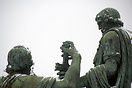 Close up of Dmitry Pozharsky and Kuzma Minin bronze statue in front of...