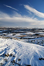 A view looking East across the wintry field of Midlothian.  Taken from...