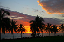 A setting sun off the Kona coast of Hawaii