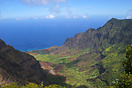 The volcanic coastline of Kauai's Na Pali Coast.