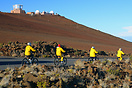 Tourists prepare to descend down the 10,000 foot Haleakala volcano. Th...