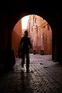 A child running through the streets of Marrakech