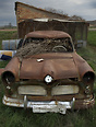 Old Ford abandoned near Llano de Bureba