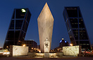 Plaza de Castilla in Madrid with the Puerta de Europa towers (Torres K...
