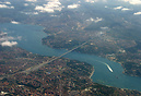 Aerial view of Istanbul showing the Fatih Sultan Bridge