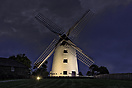 The Llynnon windmill at night. The only working mill in Wales 