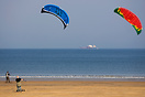 Kite Boarders having fun on Redcar beach