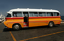 An old Leyland bus takes a break at Cirkewwa harbour awaiting passenge...