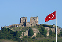 Yoros Castle overlooking the Bosphorus where it joins the Black Sea. T...