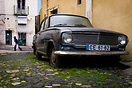 An old Vauxhall car in the streets of the Alfama district of Lisbon