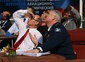 Vladimir Putin and Commander-in-Chief of Russian Air Force Alexander Z...