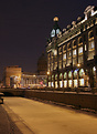 The frozen Griboedov Channel and Book House (former House of Zinger co...