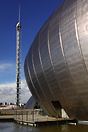Glasgow Tower and IMAX Cinema in the Science Centre complex.