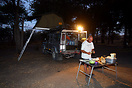 Preparing dinner while on safari in the Nxai Pan National Park