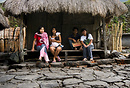 Young villigers in a house in Batad village.